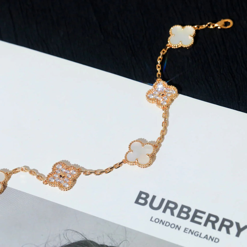 [Demi jewelry]CLOVER WHITE PEARL MOP 5 MOTIF BRACELET COLLECTION