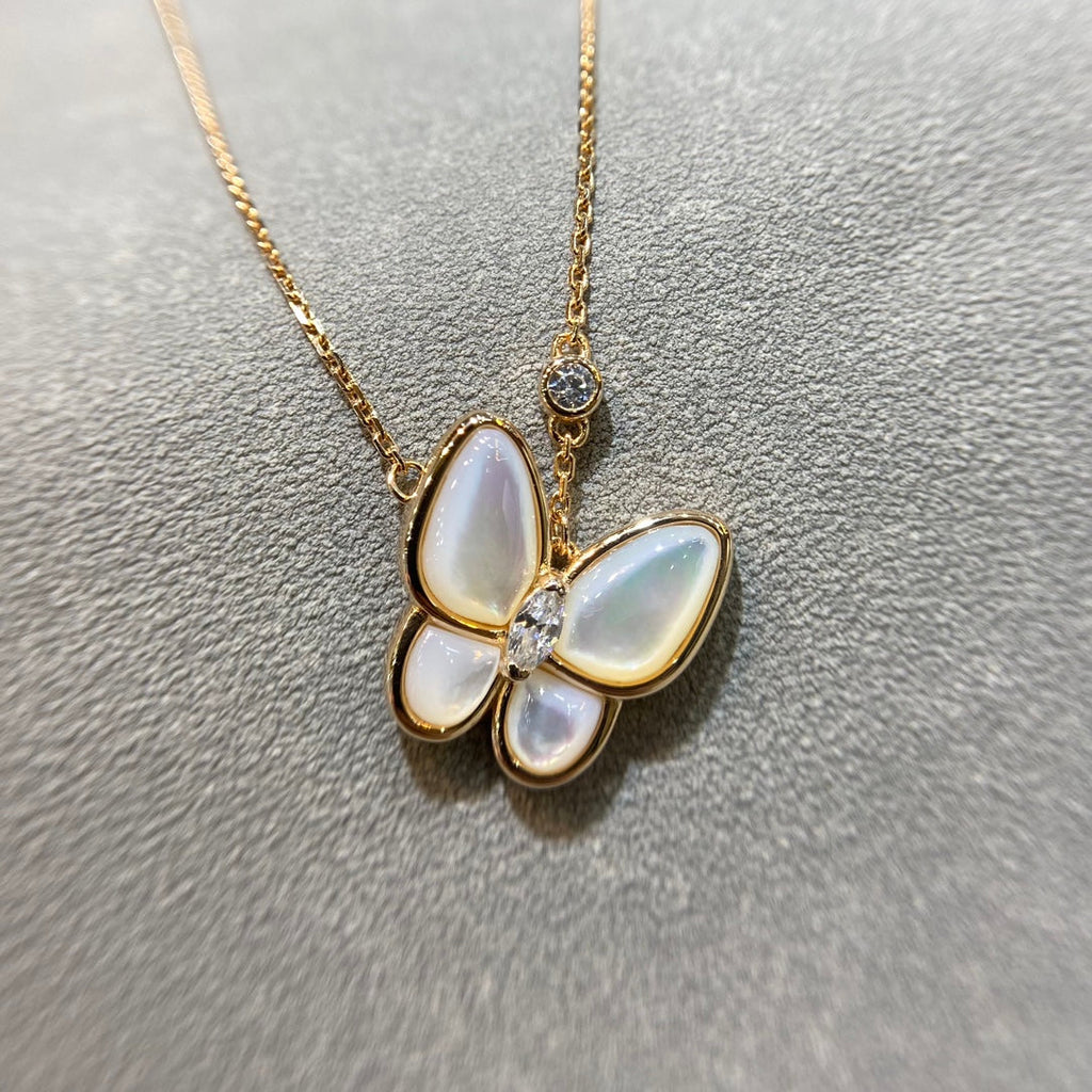 [Demi jewelry]BUTTERFLY MOP DIAMOND NECKLACE