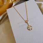 [Demi jewelry]STAR AND SUN WHITE MOP 2 MOTIF PINK GOLD NECKLACE