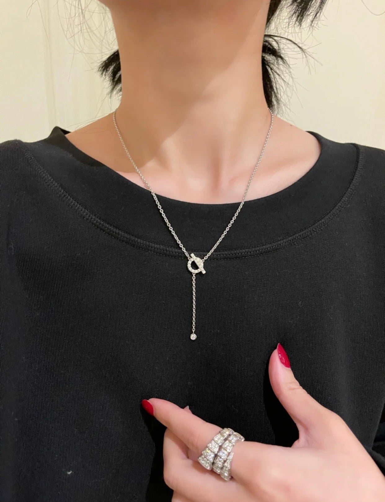 [Demi jewelry]FINESSE SILVER DIAMOND NECKLACE
