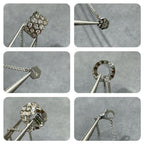 [Demi jewelry]BEE LOVE DIAMOND PAVED 3 ROW NECKLACE