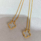 [Demi jewelry]CLOVER ROCK CRYSTAL ROSE GOLD NECKLACE