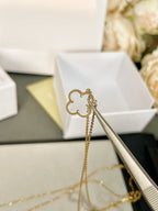 [Demi jewelry]CLOVER ROCK CRYSTAL ROSE GOLD NECKLACE