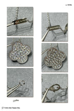 [Demi jewelry]CLOVER 25MM LARGE PENDANT DIAMOND PAVED SILVER NECKLACE