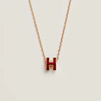 [Demi jewelry]HM CLIC RED ENAMEL GOLD NECKLACE