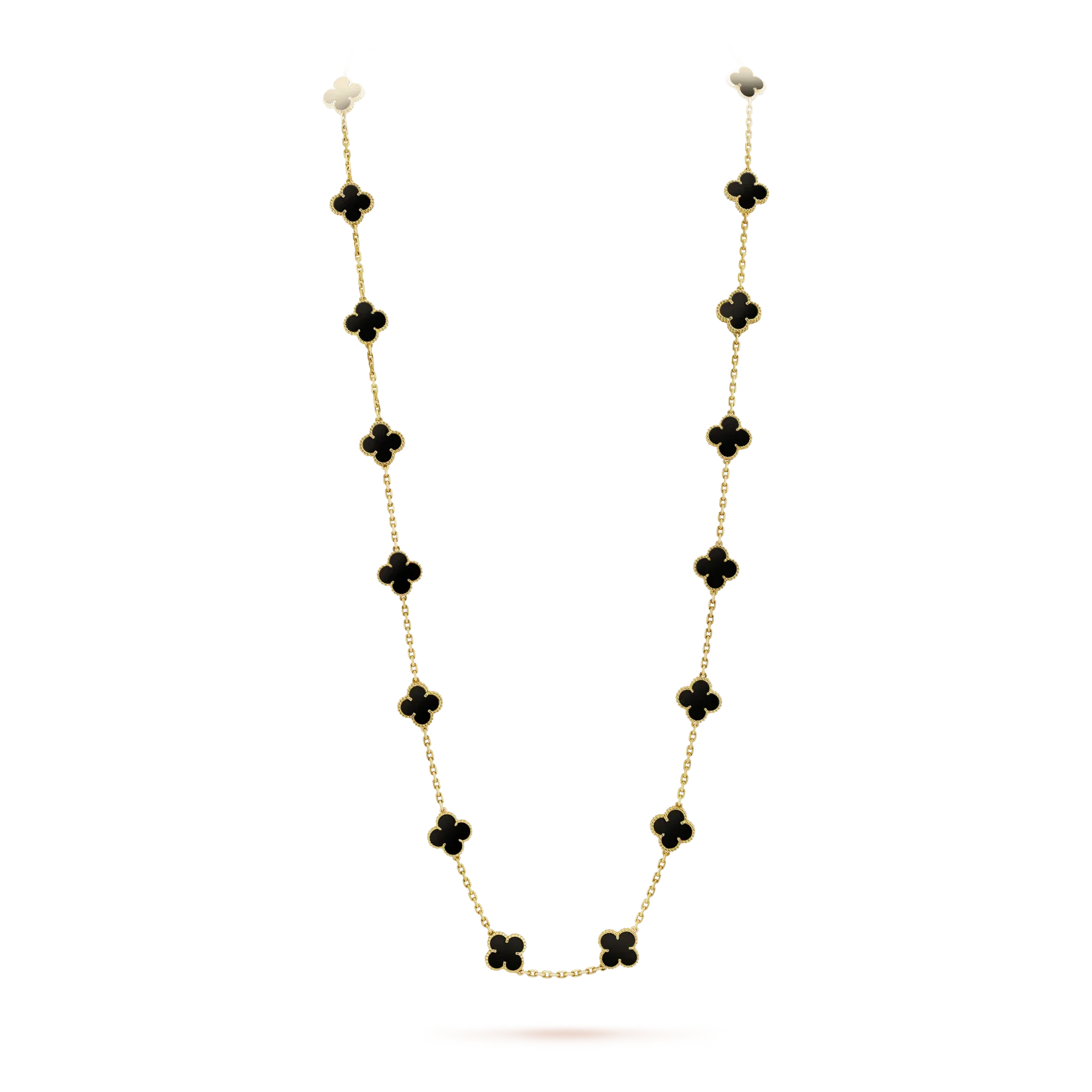 [Demi jewelry]CLOVER 20 MOTIFS ONYX NECKLACE