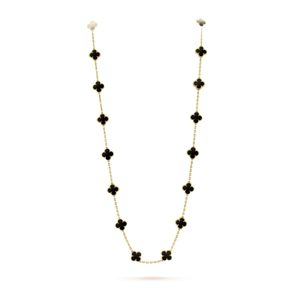 [Mystic]CLOVER 20 MOTIFS ONYX NECKLACE