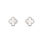 [Demi jewelry]CLOVER MEDIUM 1 MOTIFS  WHITE MOP EARRINGS SILVER