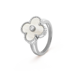 [Demi jewelry]CLOVER SILVER MOP DIAMOND RING