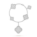 [Demi jewelry]CLOVER 6 MOTIFS SILVER DIAMOND BRACELET
