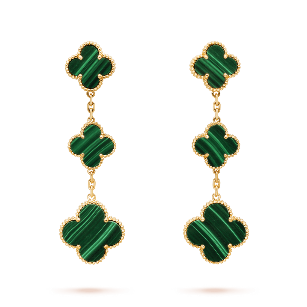 [Demi jewelry]CLOVER MALACHITE 3 MOTIFS GOLD