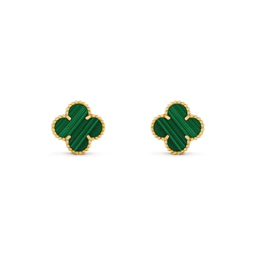 [Demi jewelry]CLOVER MEDIUM 1 MOTIFS MALACHITE  EARRINGS