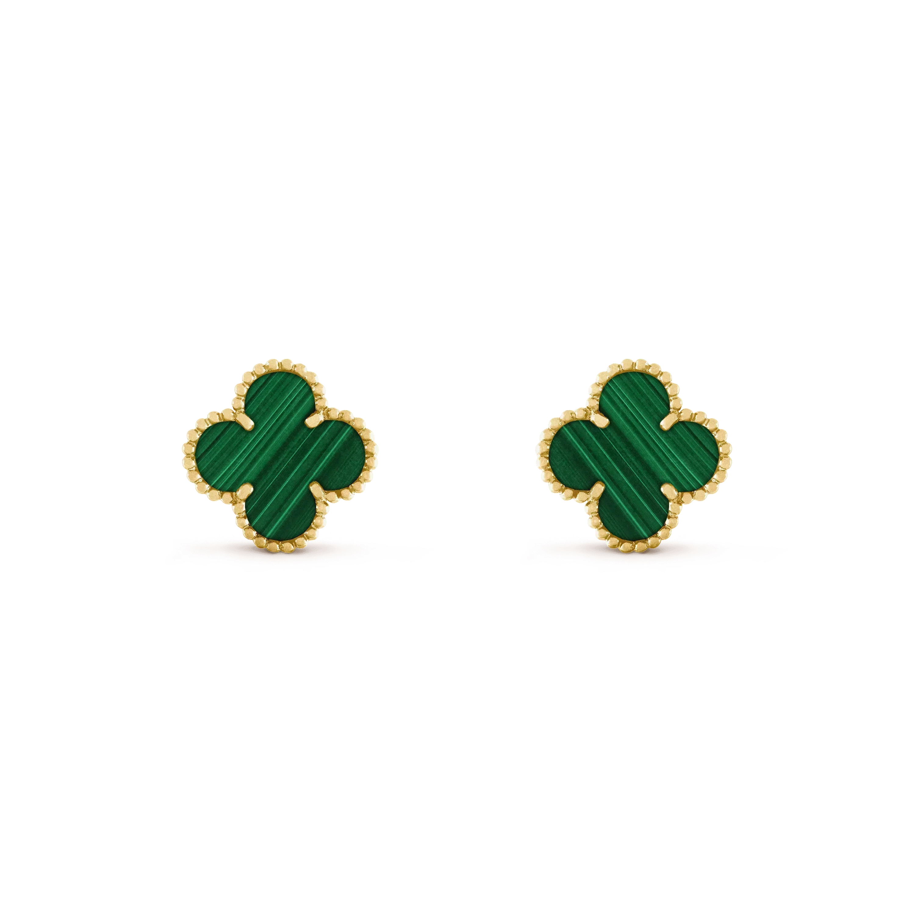 [Demi jewelry]CLOVER MEDIUM 1 MOTIFS MALACHITE  EARRINGS