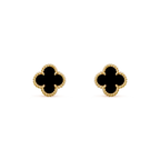 [Demi jewelry]CLOVER MINI 9.5MM BLACK MOP EARRINGS