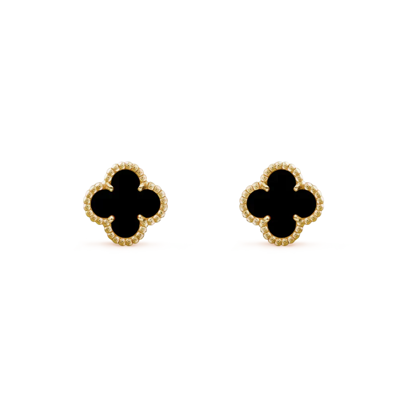 [Demi jewelry]CLOVER MINI 9.5MM BLACK MOP EARRINGS