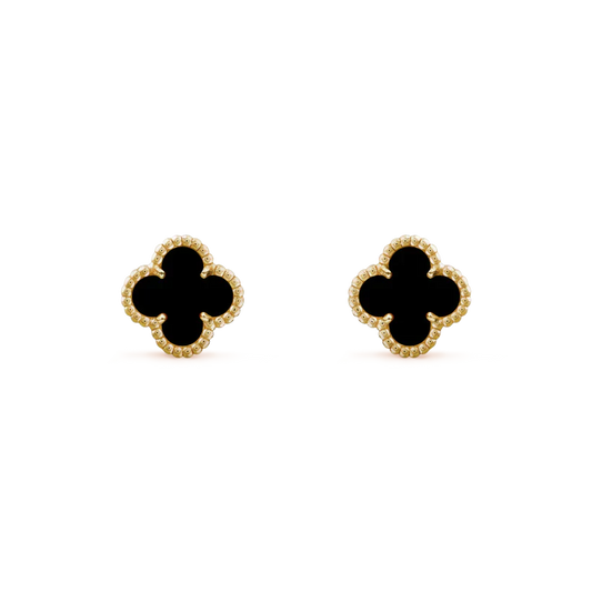 [Mystic]CLOVER MINI 9.5MM BLACK MOP EARRINGS