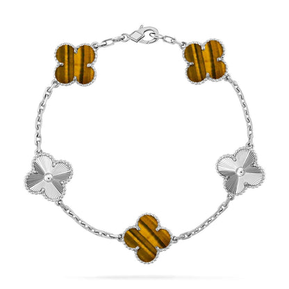 [Mystic] CLOVER 5 MOTIFS TIGER EYE BRACELET COLLECTION