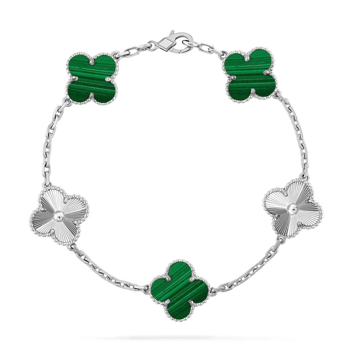[Demi jewelry] CLOVER 5 MOTIF MALACHITE BRACELET COLLECTION