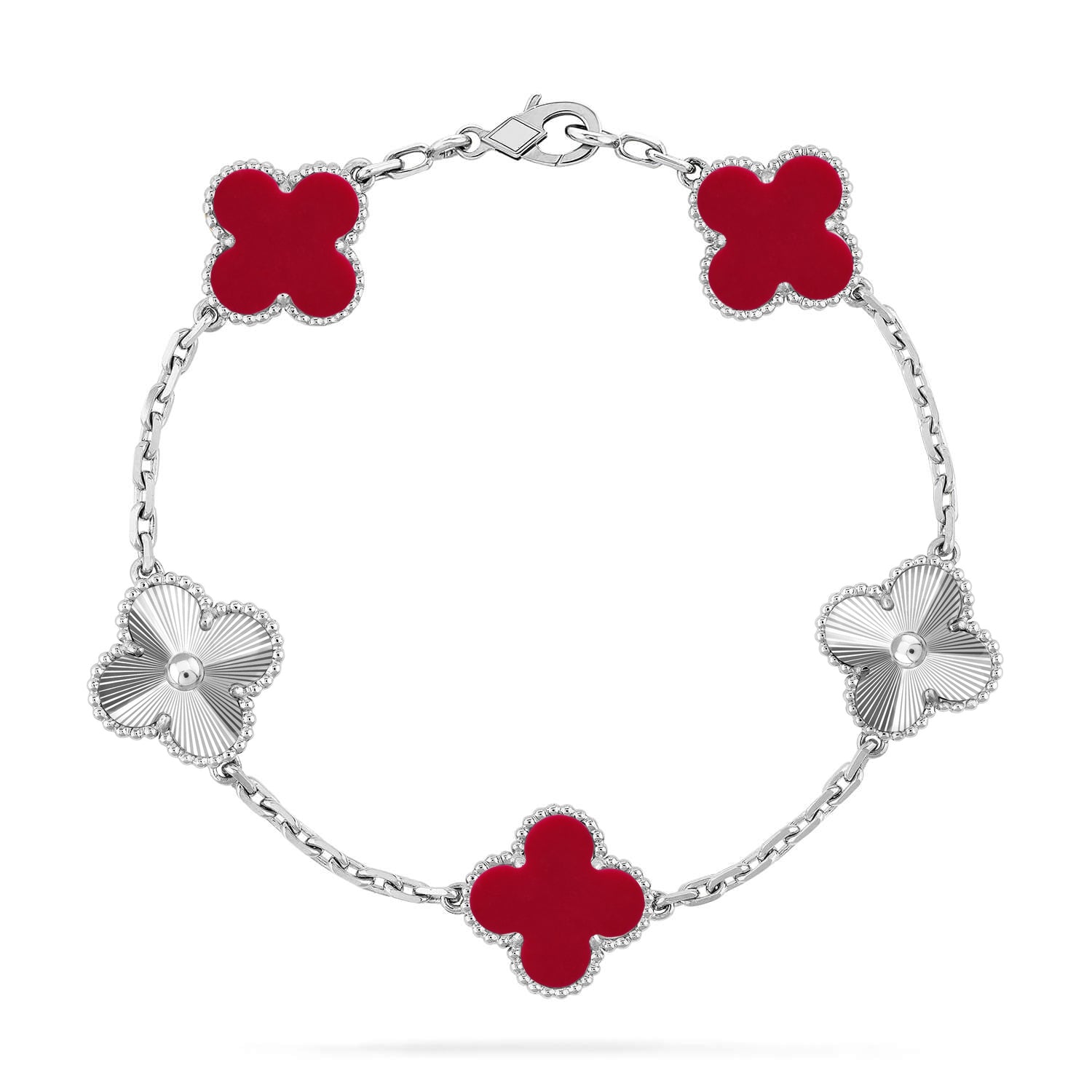 [Demi jewelry] CLOVER 5 MOTIF RED CORNELIAN BRACELET COLLECTION