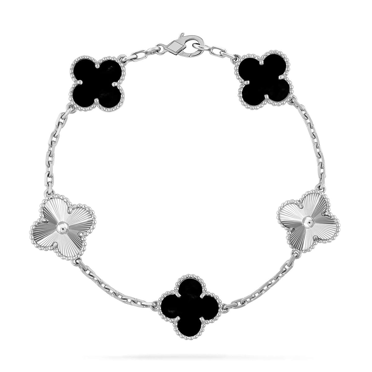 [Demi jewelry] CLOVER 5 MOTIF ONYXS BRACELET COLLECTION-new