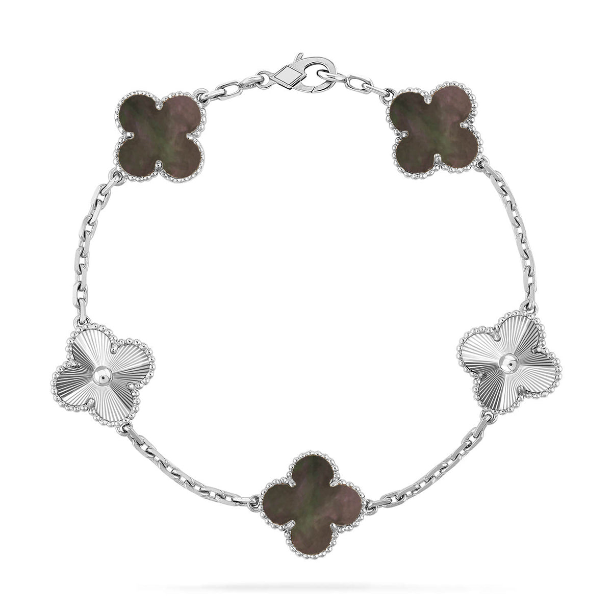 [Demi jewelry] CLOVER 5 MOTIF GRAY MOP BRACELET COLLECTION-new