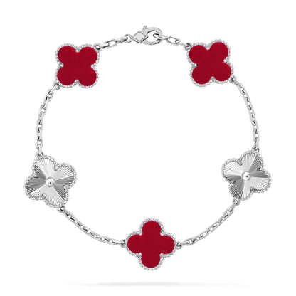 [Mystic] CLOVER 5 MOTIF RED CORNELIAN BRACELET COLLECTION