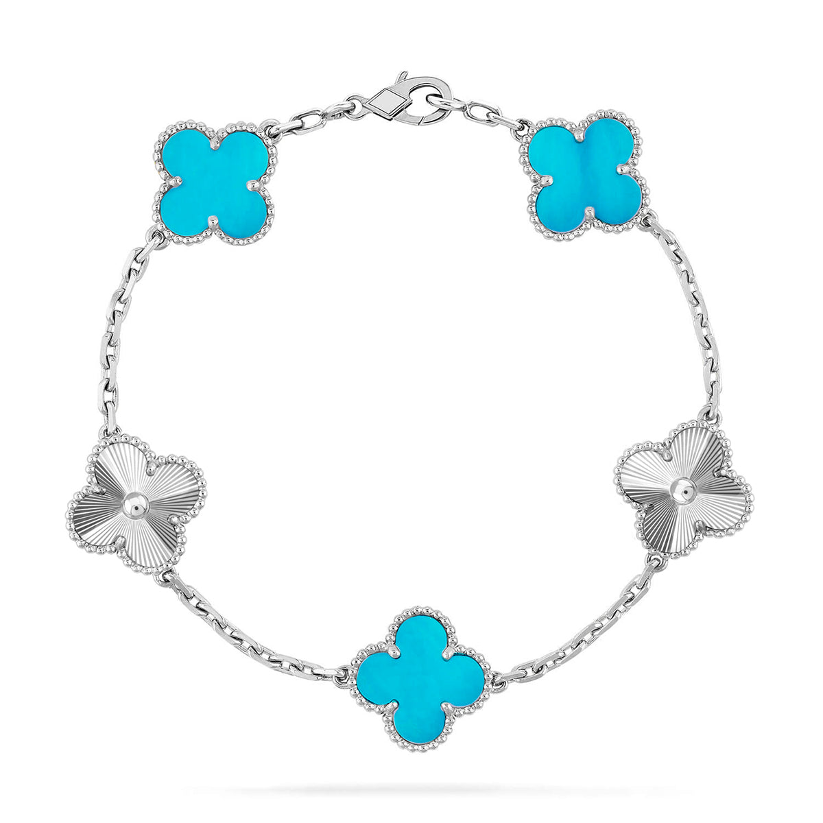 [Demi jewelry] CLOVER 5 MOTIF TURQUOISE BRACELET COLLECTION-new