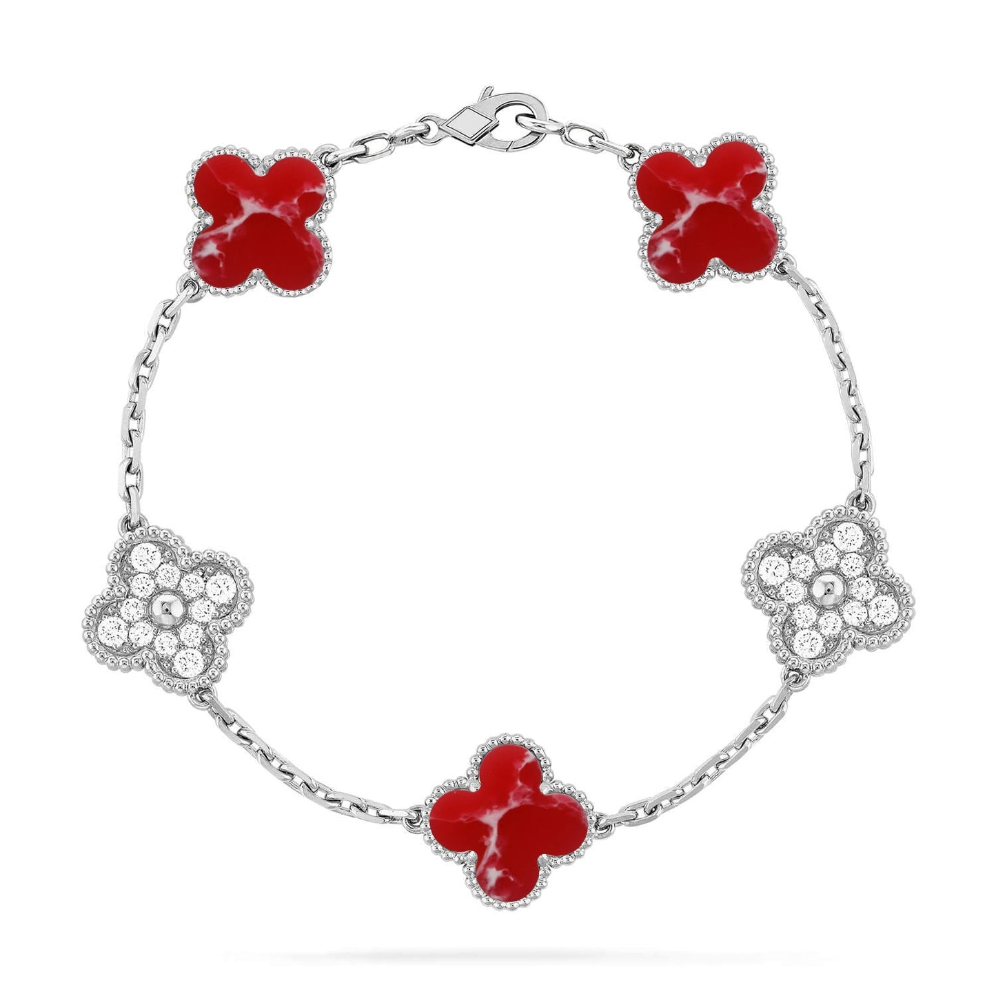 [Mystic]CLOVER 5 MOTIF RED PATTERN BRACELET COLLECTION