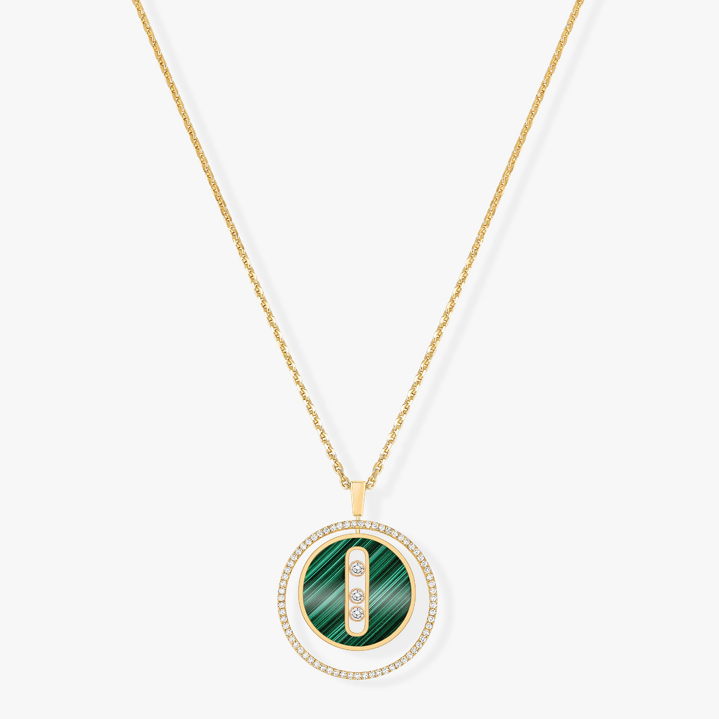 [Mystic ]Mystic MOVE 3 DIAMOND MALACHITE GOLD DIAMOND NECKLACE