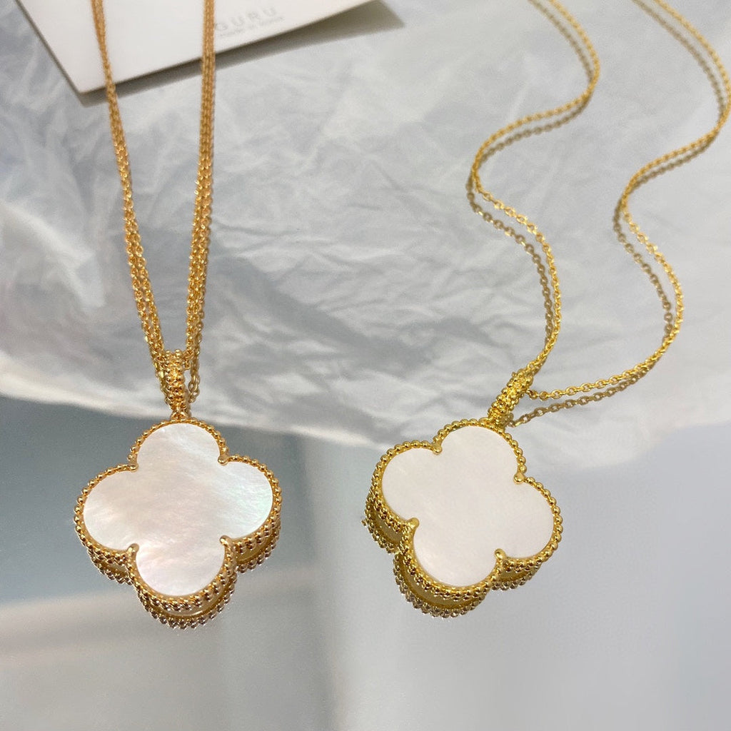 [Demi jewelry]CLOVER 25MM MOP LARGE PENDANT NECKLACE