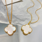 [Demi jewelry]CLOVER 25MM MOP LARGE PENDANT NECKLACE