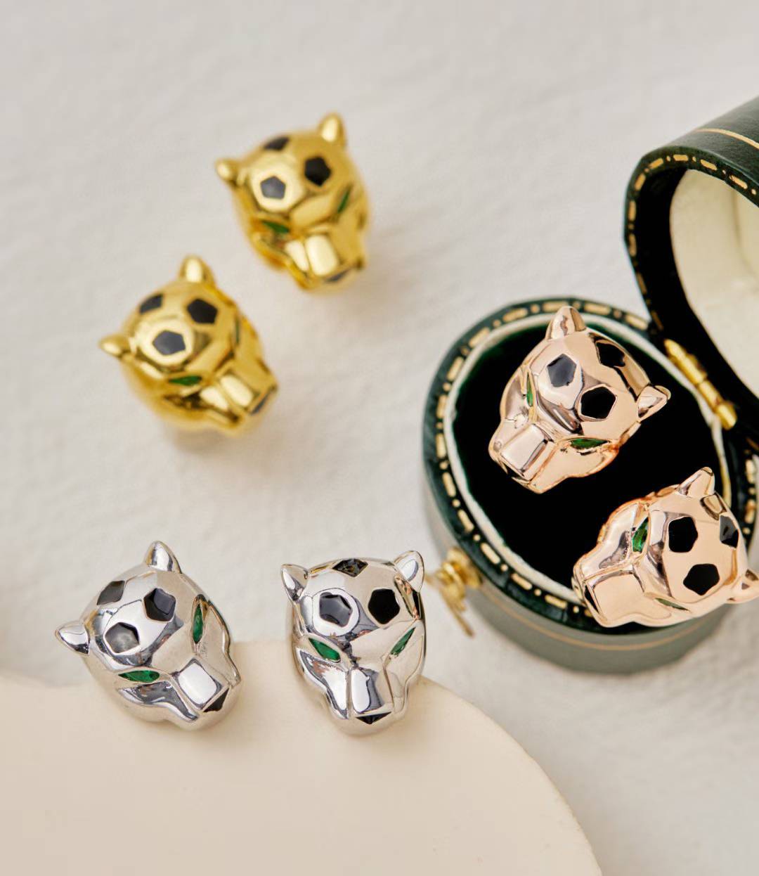 [Demi]CHRRTAH-PRINT STUD EARRINGS, THREE COLORS