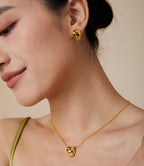 [Demi]CHRRTAH-PRINT STUD EARRINGS, THREE COLORS