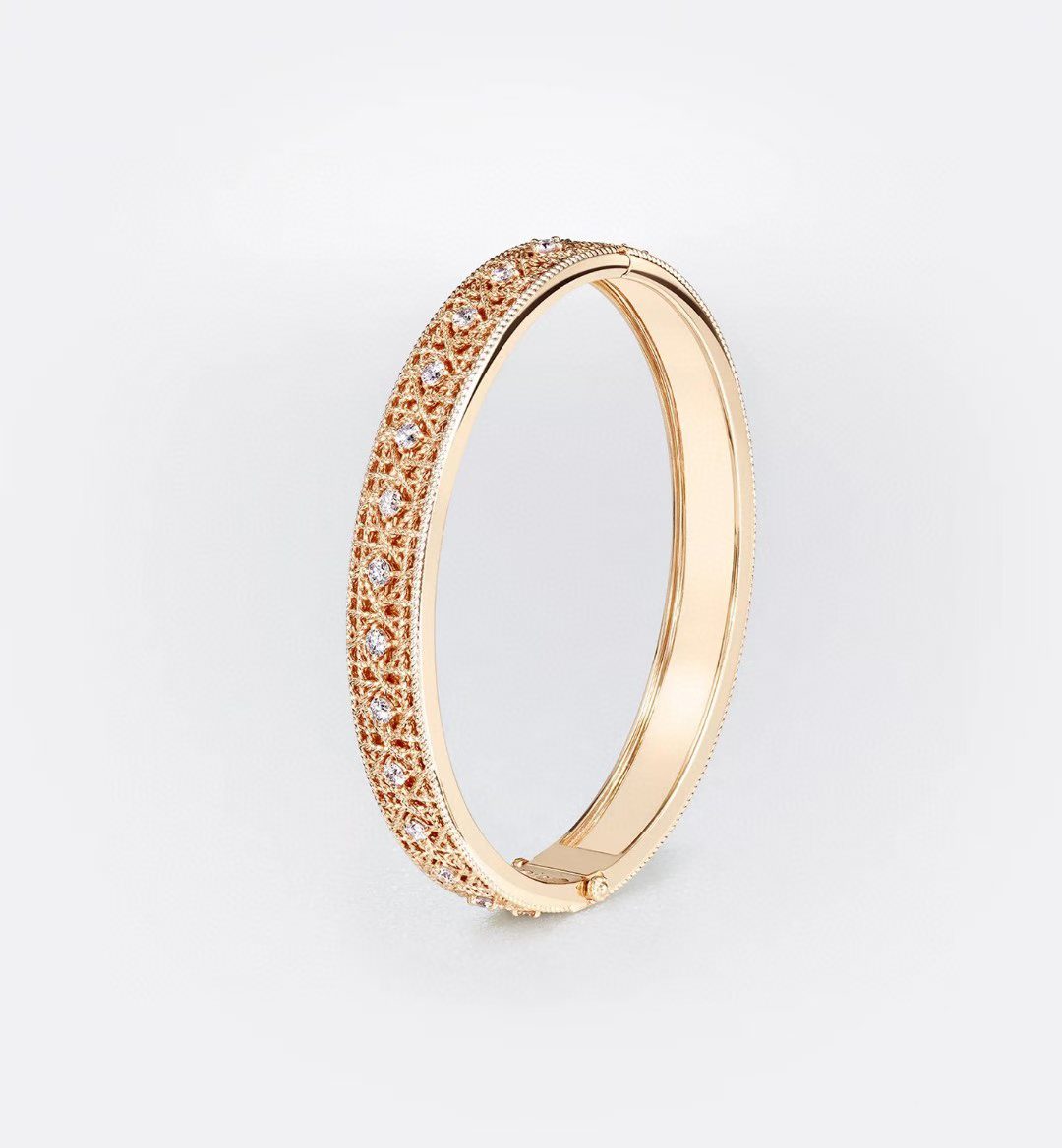 [Demi]2026 WOVEN-PATTERN BRACELET SET WITH FULL DIAMOND INLAY THREE-COLORS
