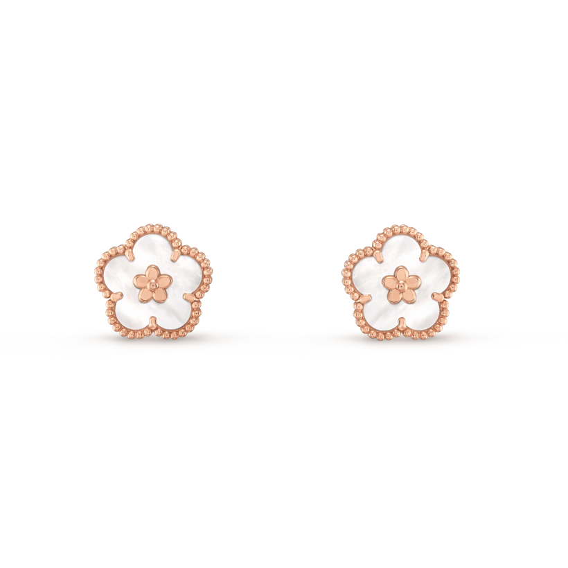 [Demi jewelry]LUCKY PINK GOLD WHITE MOP EARRINGS