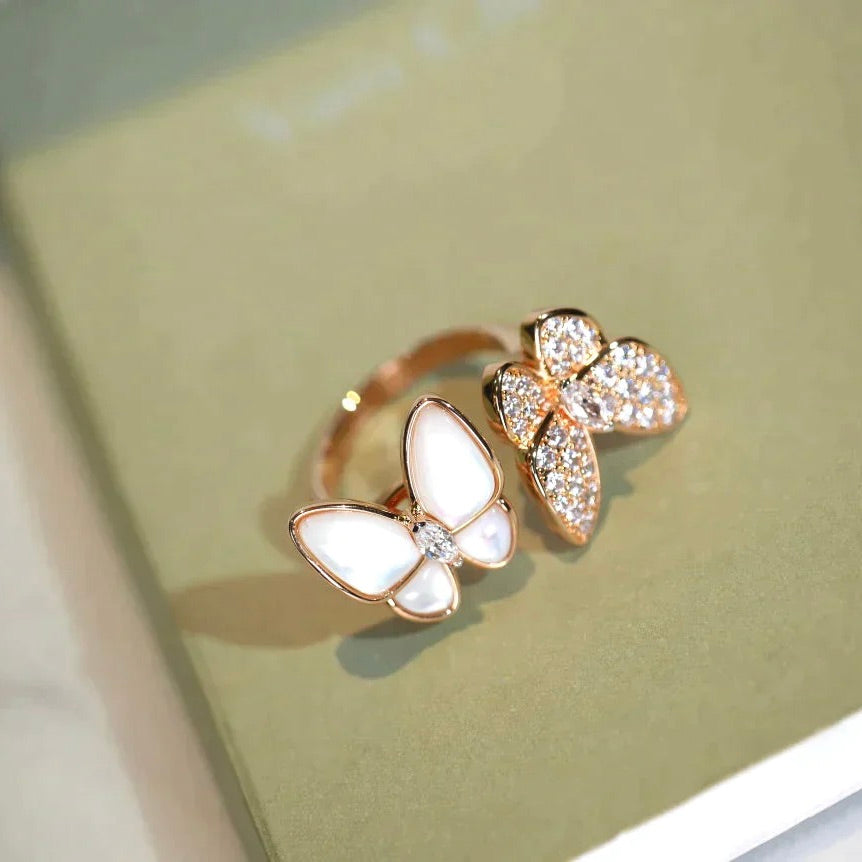 [Demi jewelry]TWIN BUTTERFLY DIAMOND MOP RING