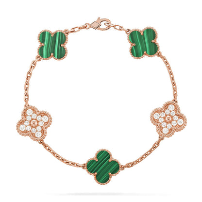 [Mystic] CLOVER 5 MOTIF MALACHITE BRACELET COLLECTION