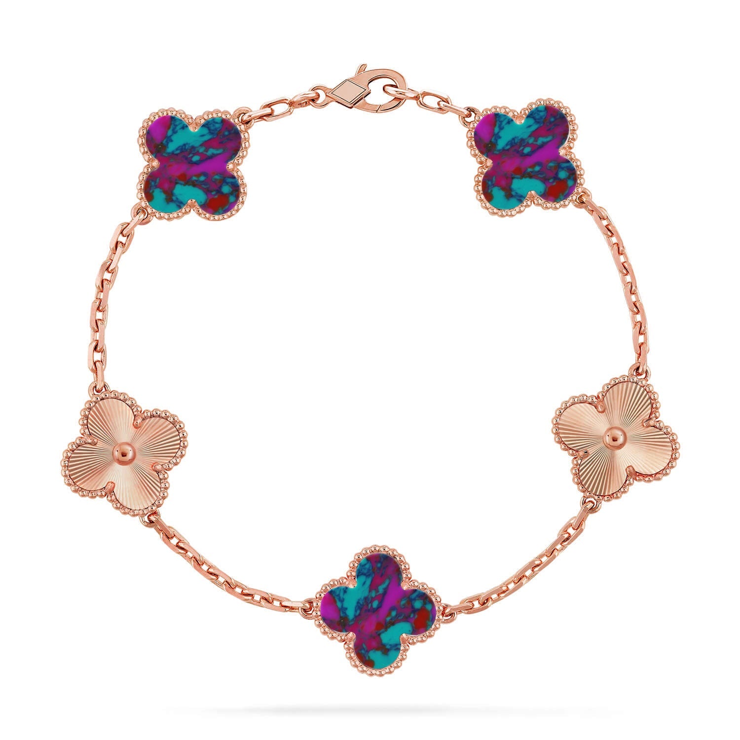 [Demi jewelry]CLOVER 5 MOTIF COLOR GEMSTONES BRACELET COLLECTION