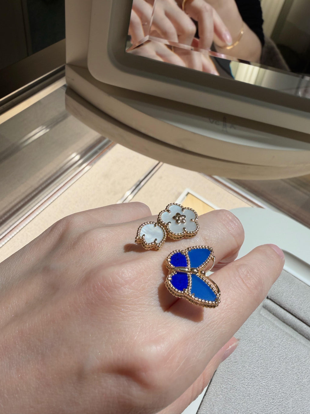 [Demi]2026 NEW MODEL SPRING LUCKY 3 MOTIF GOLD RING