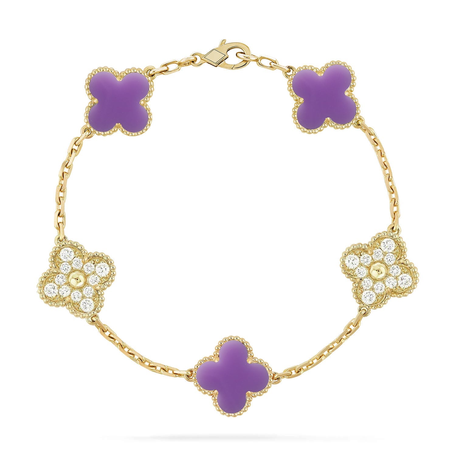 [Demi jewelry]CLOVER 5 MOTIF LIGHT PURPLE BRACELET COLLECTION