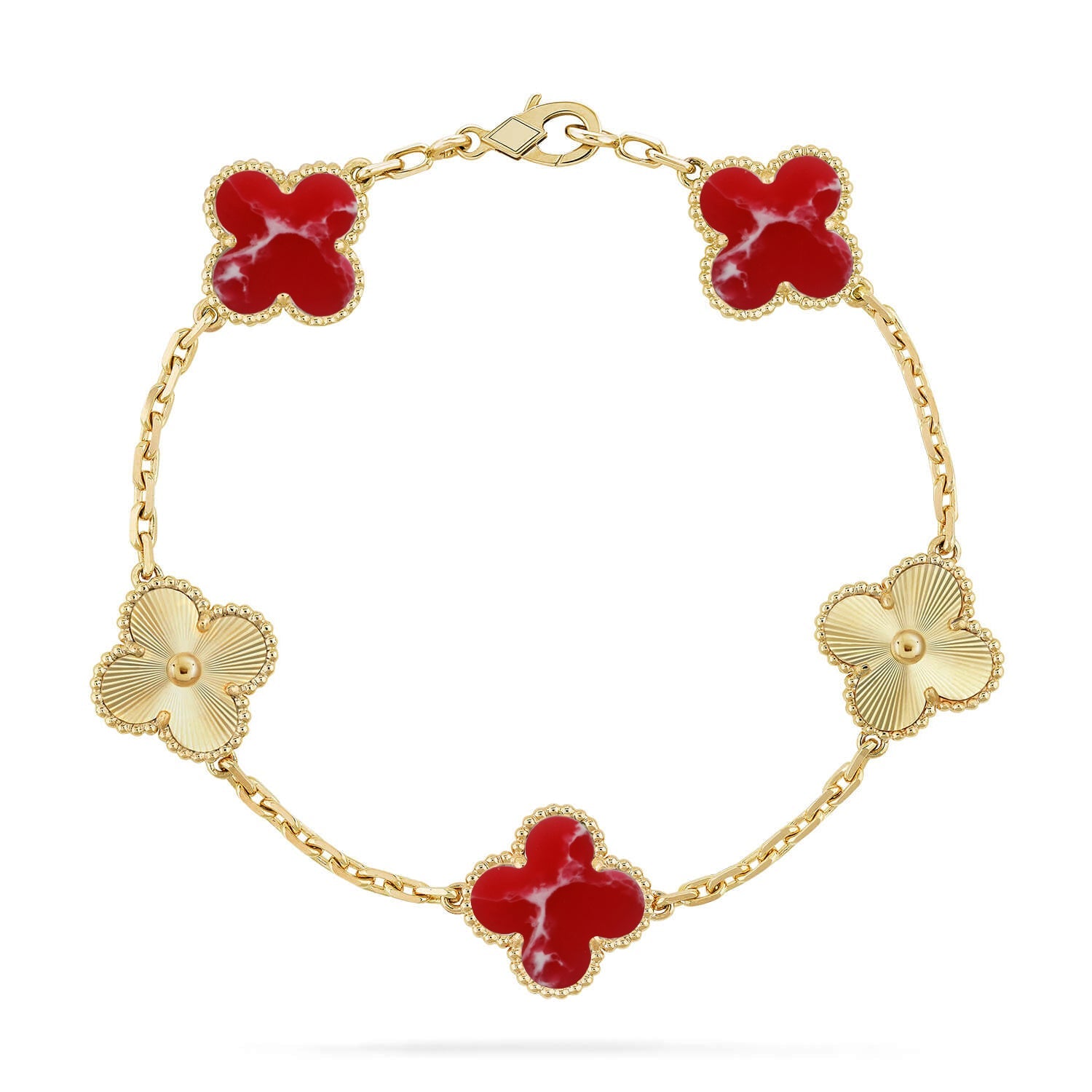 [Demi jewelry]CLOVER 5 MOTIF RED PATTERN BRACELET COLLECTION