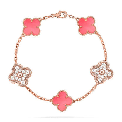[Mystic] CLOVER 5 MOTIFS  PINK MOP BRACELET COLLECTION