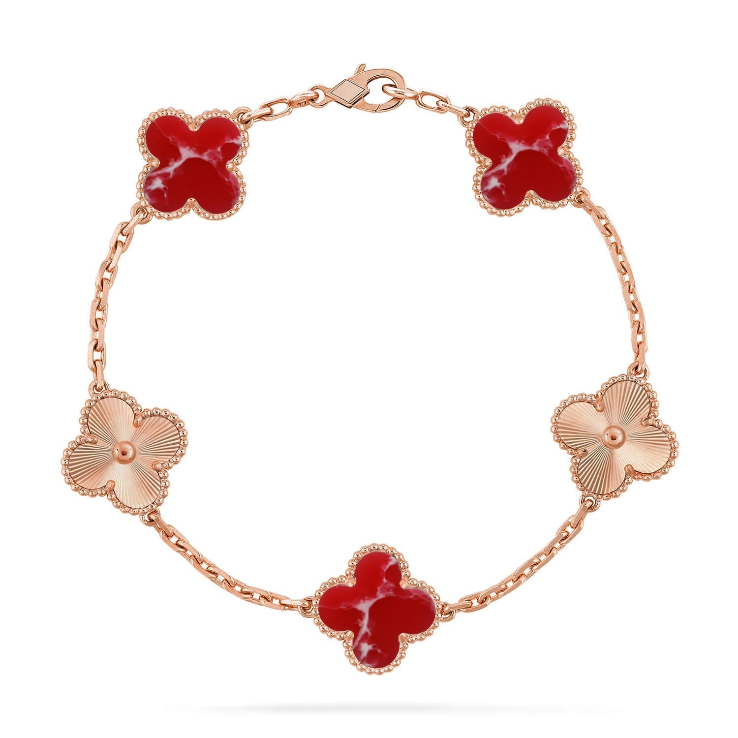 [Demi jewelry]CLOVER 5 MOTIF RED PATTERN BRACELET COLLECTION-new