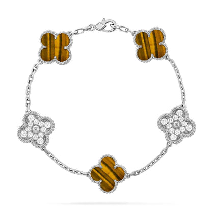 [Mystic] CLOVER 5 MOTIFS TIGER EYE BRACELET COLLECTION