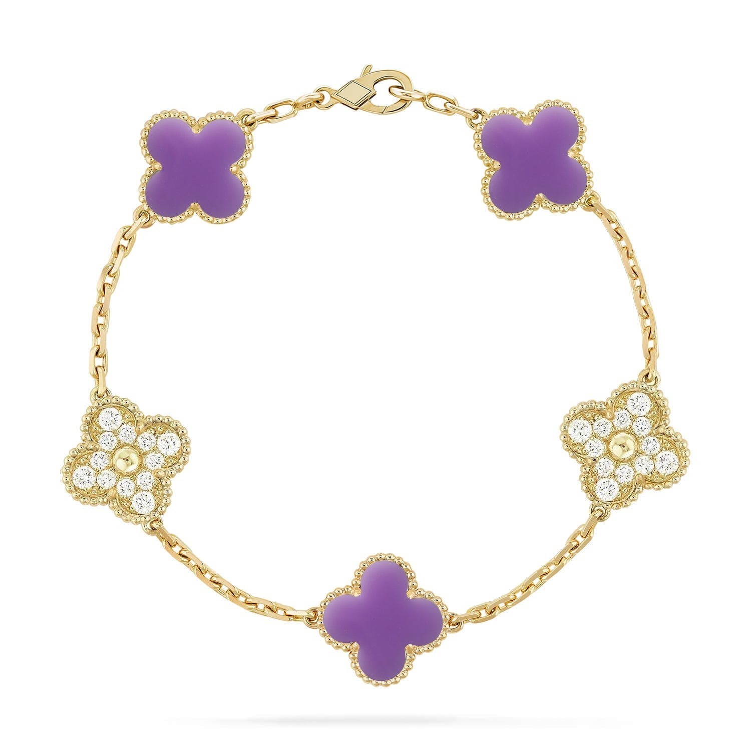 [Demi jewelry]CLOVER 5 MOTIF LIGHT PURPLE BRACELET COLLECTION-new