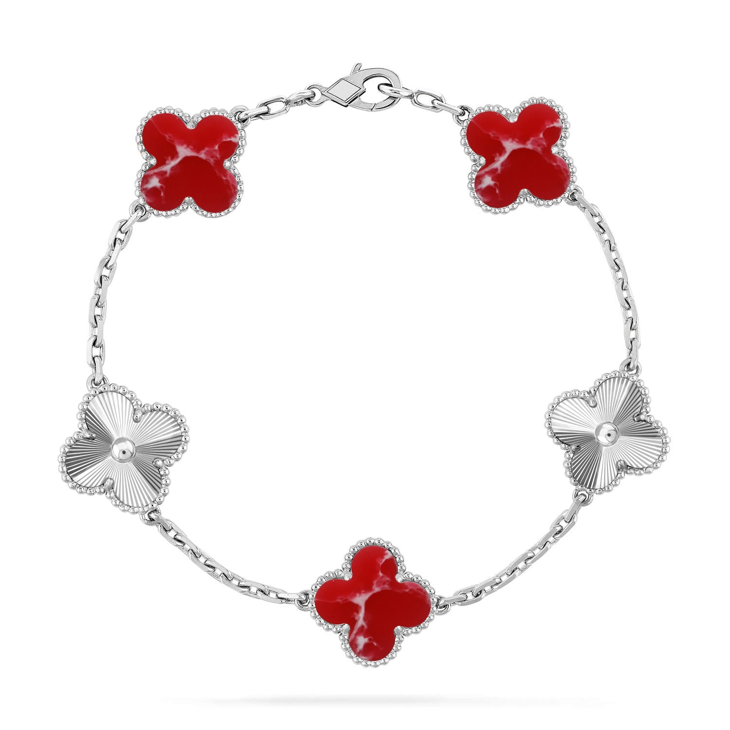 [Demi jewelry]CLOVER 5 MOTIF RED PATTERN BRACELET COLLECTION