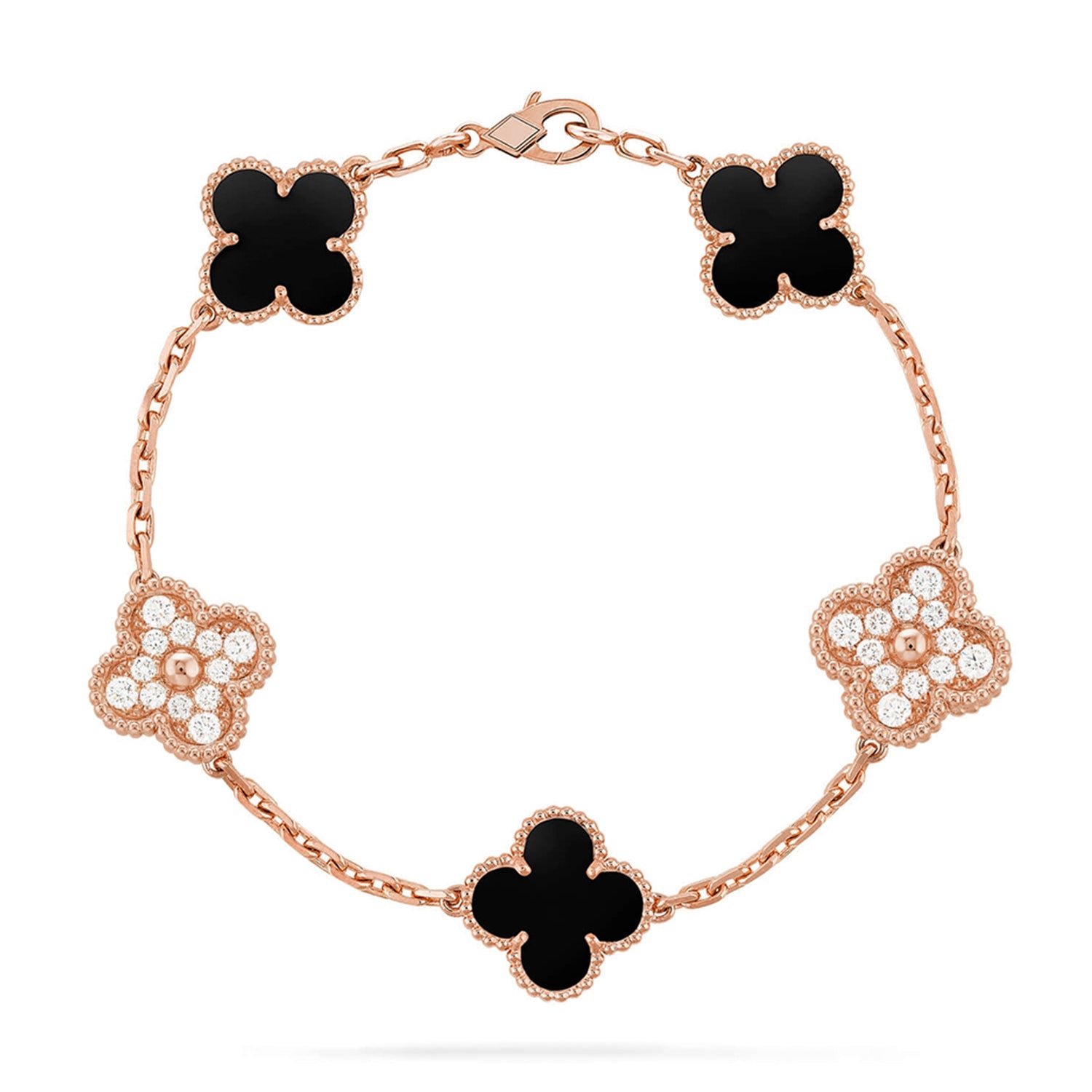 [Demi jewelry] CLOVER 5 MOTIF ONYXS BRACELET COLLECTION