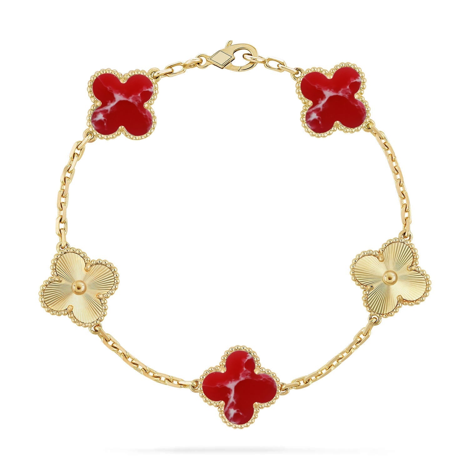[Demi jewelry]CLOVER 5 MOTIF RED PATTERN BRACELET COLLECTION-new