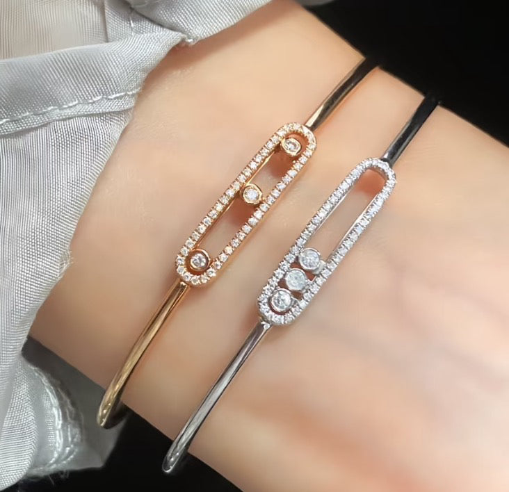 [Mystic ]Move Pavé Diamond Bangle Bracelet M