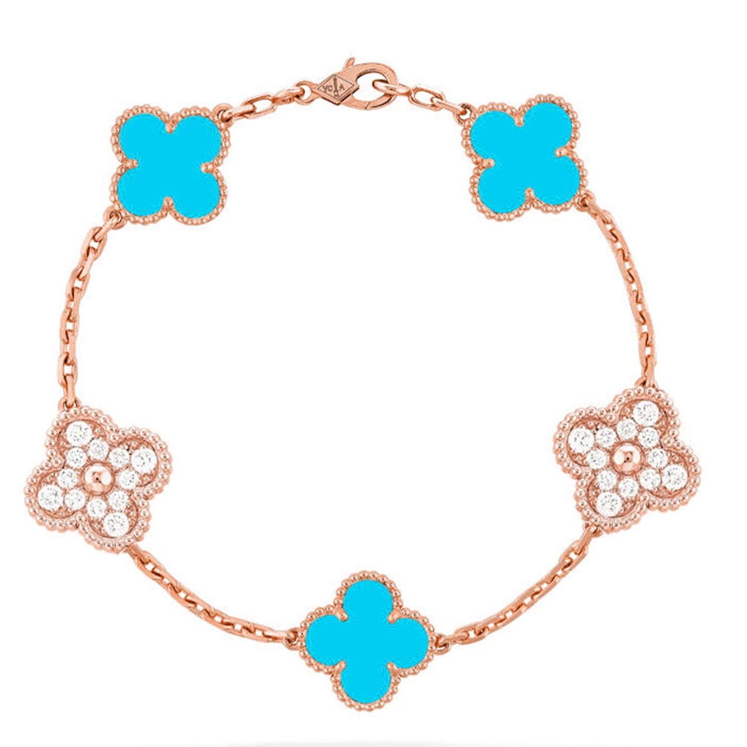[Demi jewelry] CLOVER 5 MOTIF TURQUOISE BRACELET COLLECTION